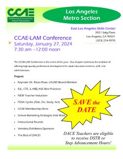 CCAE-Los Angeles Metro Section Conference Flyer